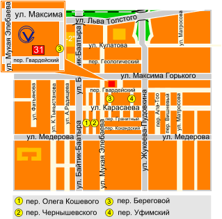 на карте Бишкека